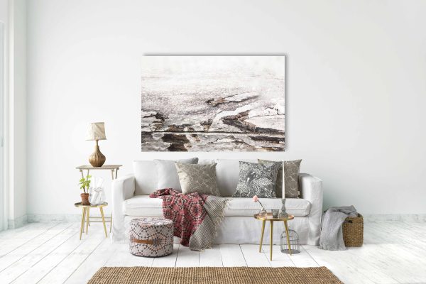 ADRIFTED - picture of wood art with brown & white for contemporary living room or office - Image 2