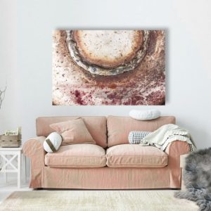 FIRED UP - welded red & brown metal artwork for urban contemporary home