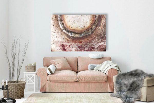 FIRED UP - welded red & brown metal artwork for urban contemporary home
