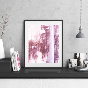 BERRIE - modern berry color contemporary art for office studio or living room