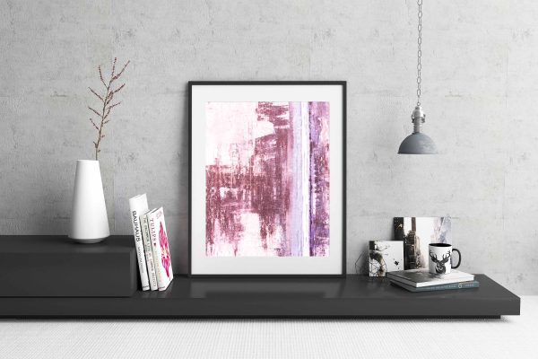 BERRIE - modern berry color contemporary art for office studio or living room