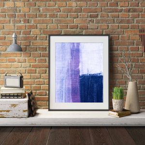 CONTRISTIC - blue purple white contemporary modern artwork for your home or office