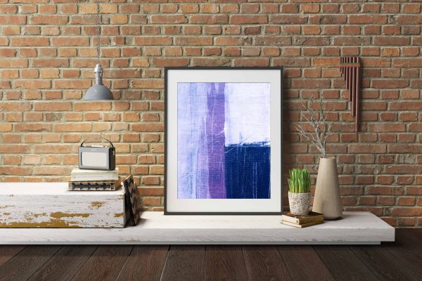 CONTRISTIC - blue purple white contemporary modern artwork for your home or office