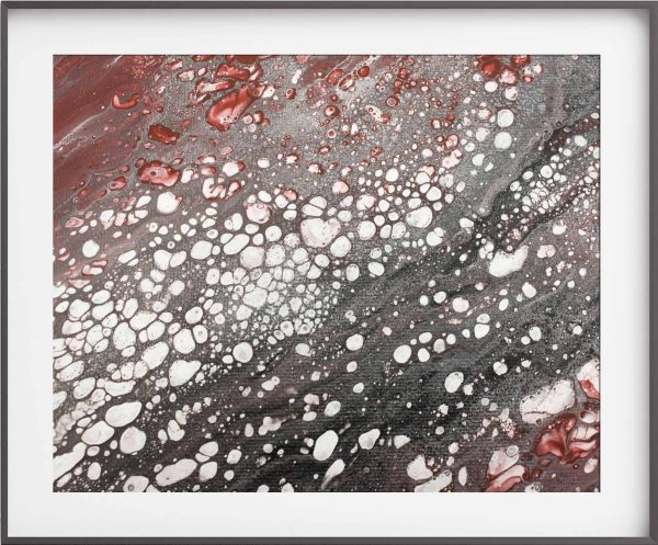 ASHER - black & red artwork for modern decor paint pour fluid art - Image 2