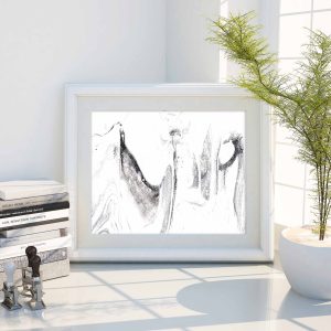 DISPERSIVE - black & white one of a kind modern contemporary minimalist artwork