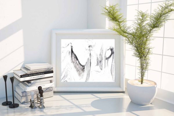 DISPERSIVE - black & white one of a kind modern contemporary minimalist artwork