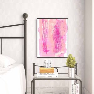 PINKBURST - light pink dark pink contemporary artwork gift for mom or best friend