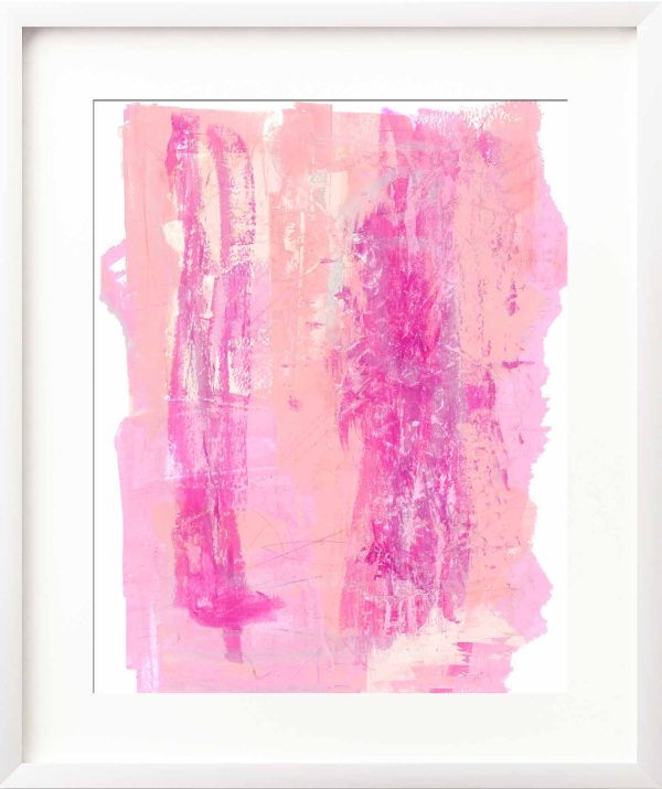 PINKBURST - light pink dark pink contemporary artwork gift for mom or best friend - Image 2
