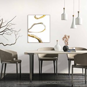 POSH - minimalist artwork gold paint pour contempory art for home for modern style