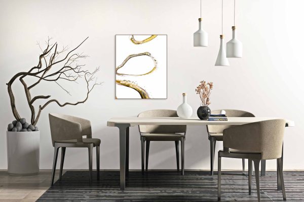POSH - minimalist artwork gold paint pour contempory art for home for modern style