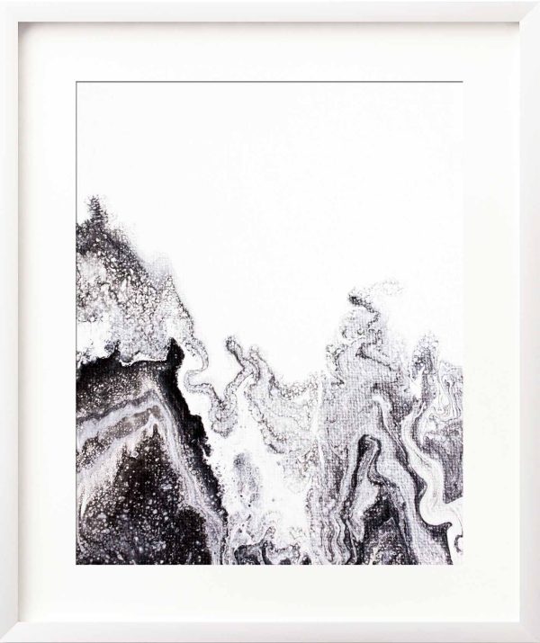 QUARTZ - black & white painting in form of print canvas or metal for your living space modern home decor - Image 2