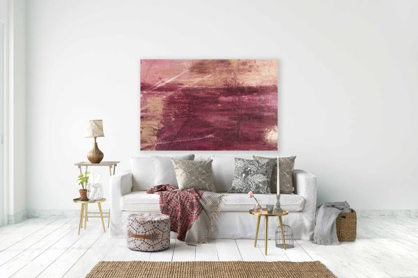 SERTING - a vibrant red painting in form of print canvas or metal for your living space modern home decor