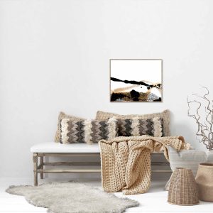 UNPARALLEL - gold black white painting in form of print canvas or metal for your living space modern home decor