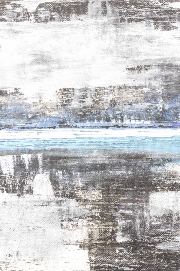 HORIZON - blue gray white painting in form of print canvas or metal for your living space modern home decor - Image 3