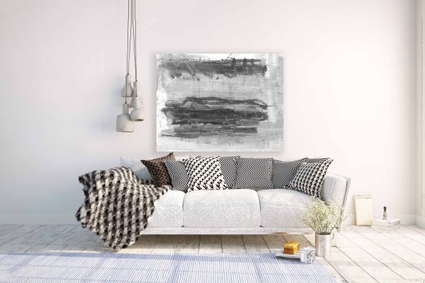 VORTEX - black and gray abstract art with a contemporary style for the living room, bedroom or office