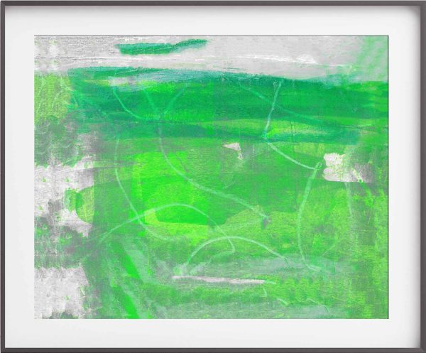 LIMELIGHT - bold green painting in form of print canvas or metal for your living space modern home decor - Image 2