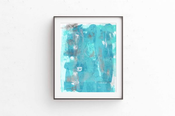 ARCANE - bold teal painting in form of print canvas or metal for your living space modern home decor - Image 2